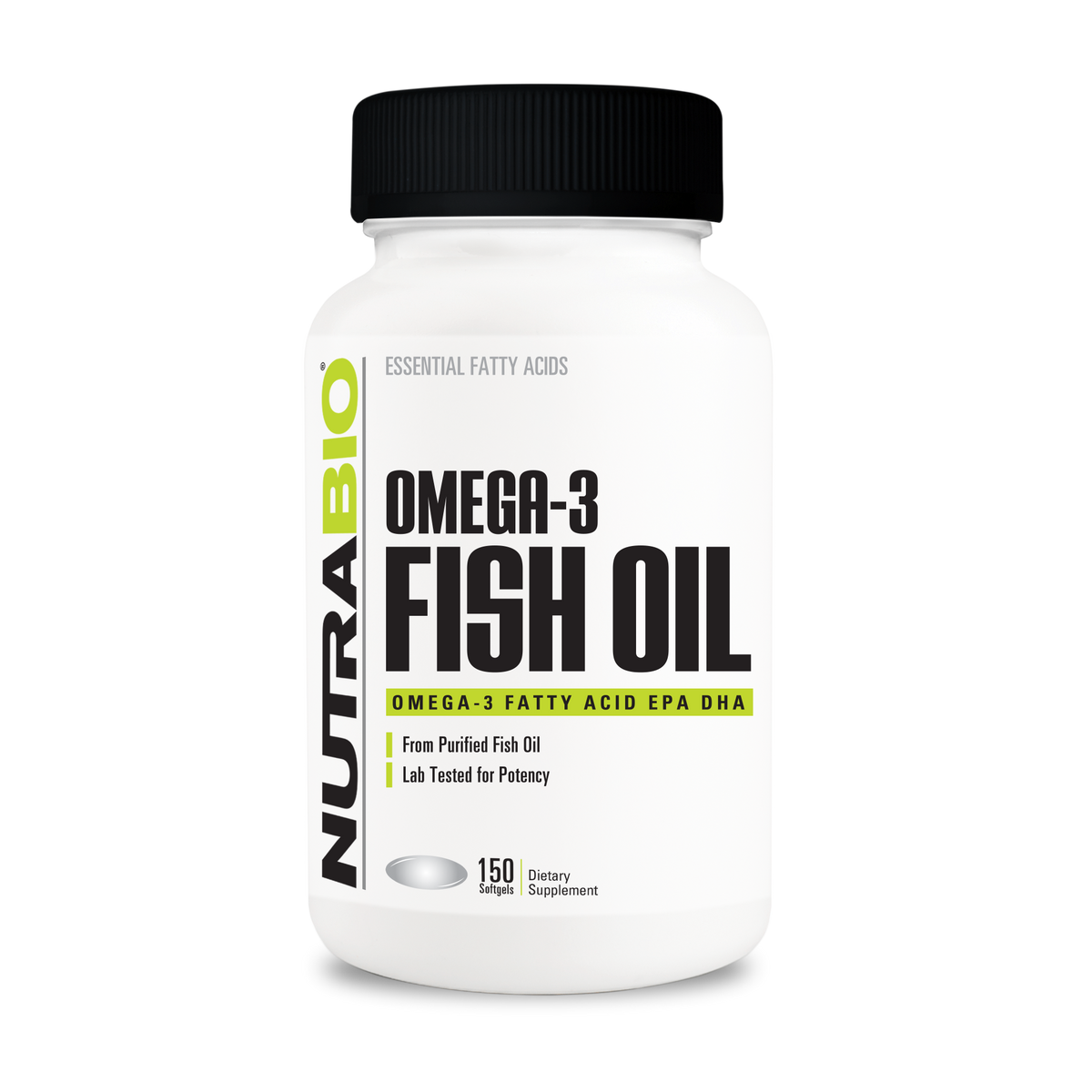 Omega-3 Fish Oil, 400 Softgels (1,000 mg per Softgel) 400 cápsulas — Nutrabio