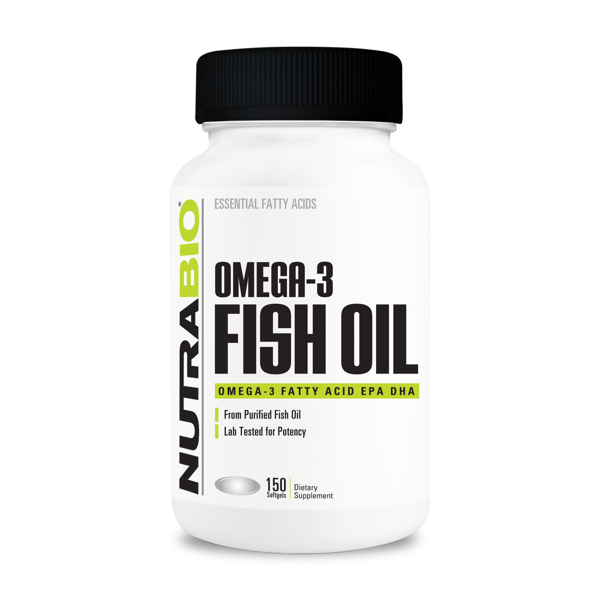 Omega-3 Fish Oil, 150 Softgels (1,000 mg per Softgel) 150 cápsulas — Nutrabio