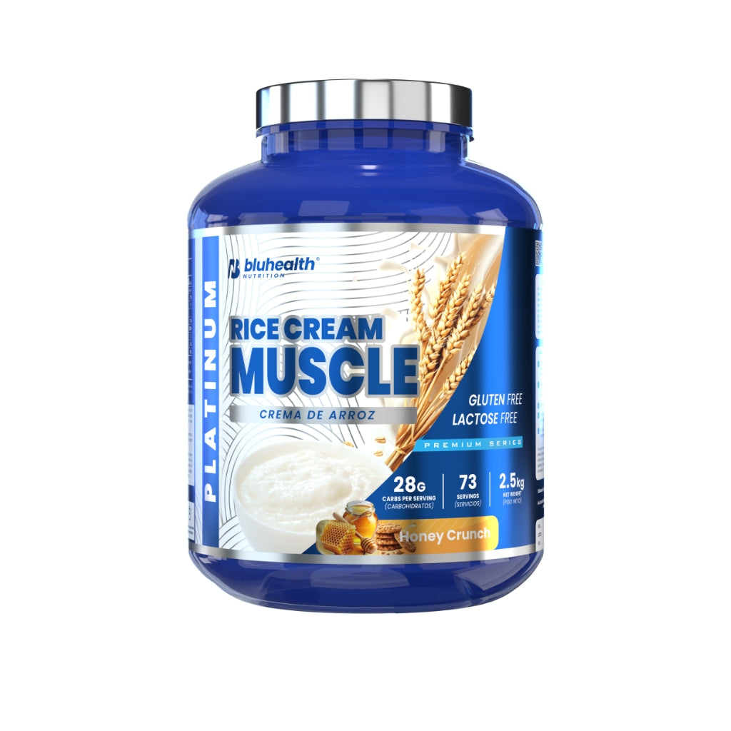Envase de crema de arroz de BluHealth sabor honey crunch
