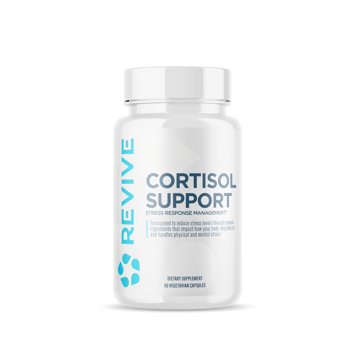 Frasco blanco de Cortisol Support de Revive con 90 cápsulas vegetarianas