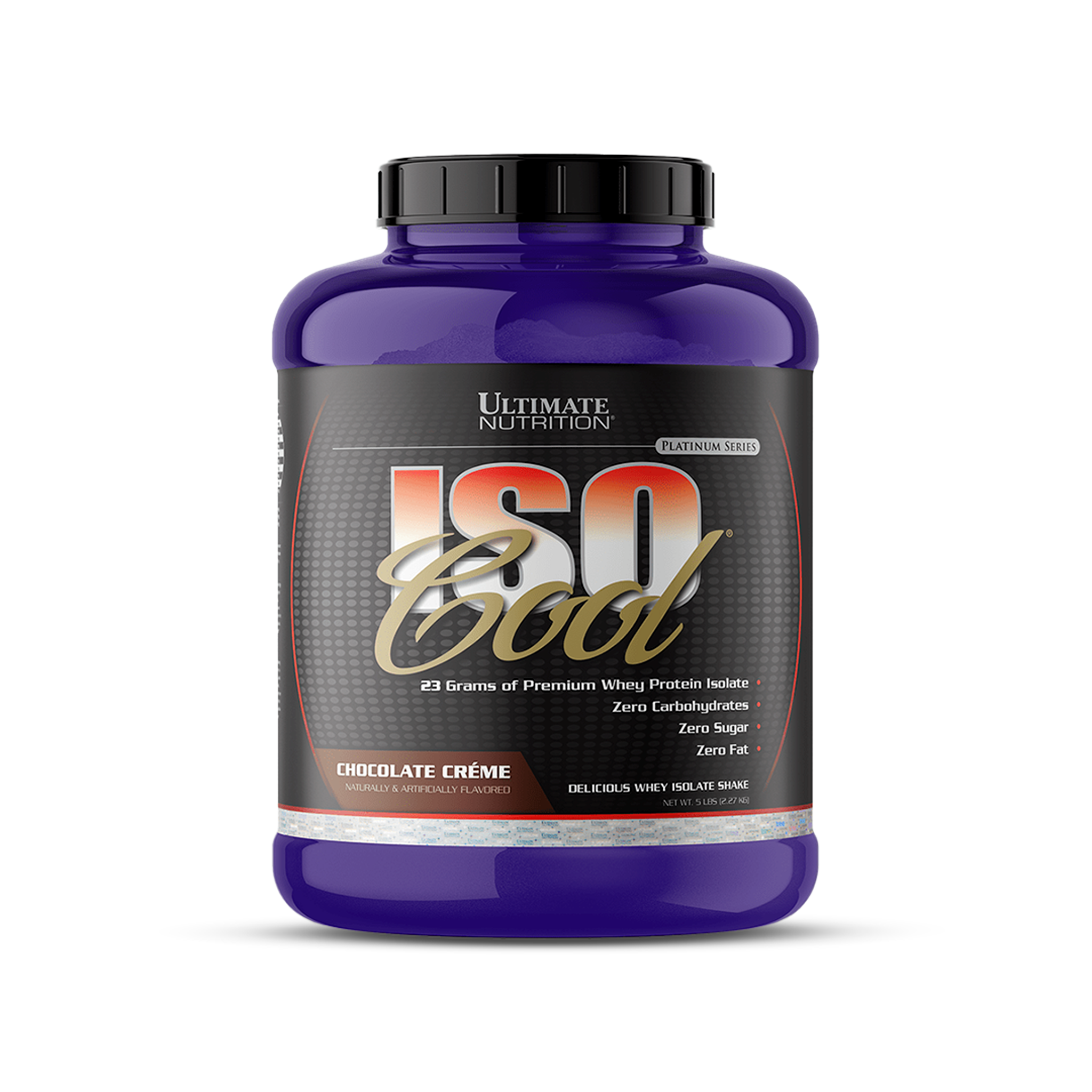 Envase de proteína aislada ISO Cool de Ultimate Nutrition de 5 lb