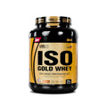 Pote negro y dorado de Iso Gold Whey de Level Pro, 5,5 lb, sabor vainilla, sobre fondo blanco