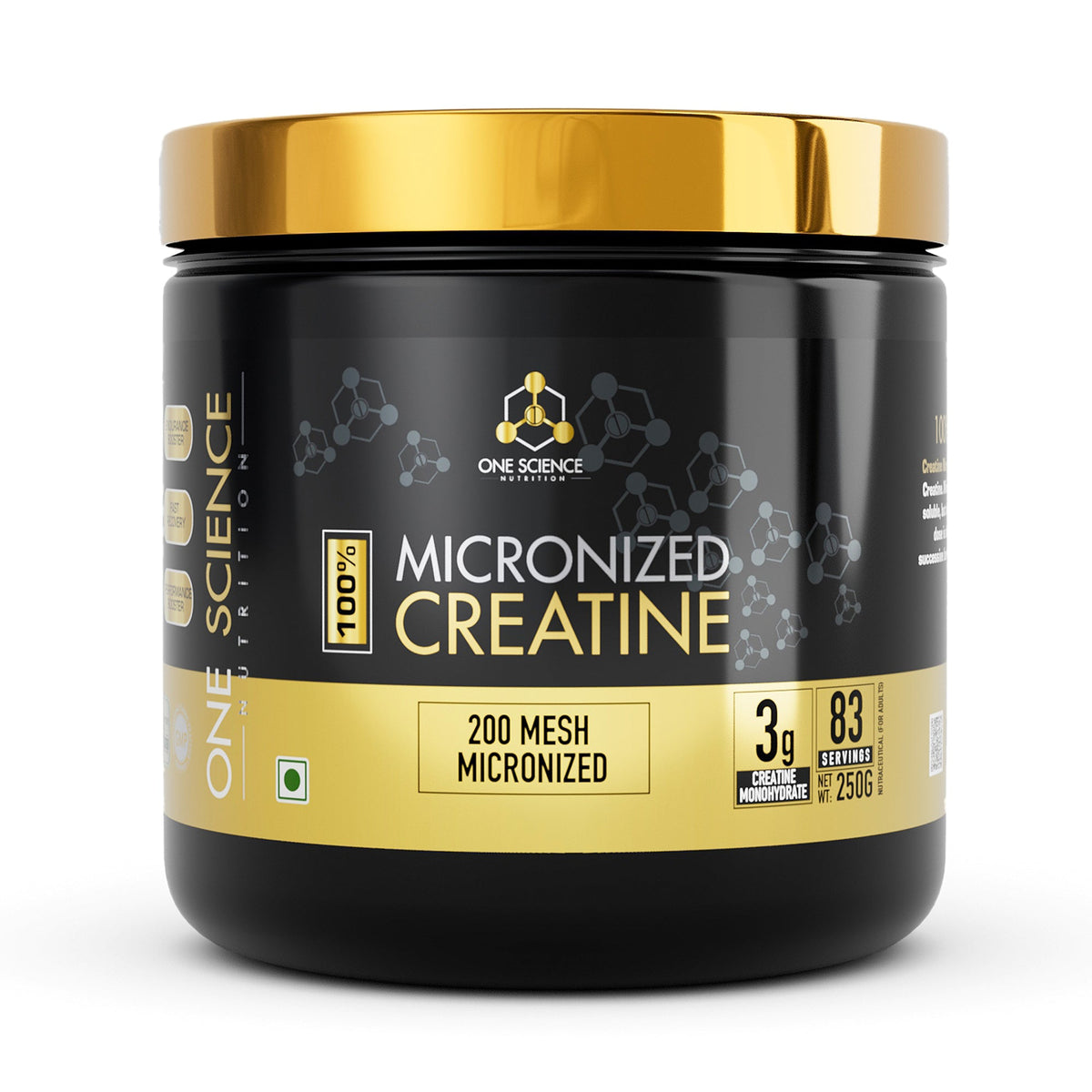 Envase de creatina micronizada de One Science de 300 g