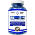 Frasco azul de Testosterone 21 de Hi-Tech Pharmaceuticals, 120 tabletas, fondo blanco
