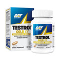 Caja y frasco blanco de GAT Sport Testrol Gold ES, 60 tabletas, sobre fondo blanco