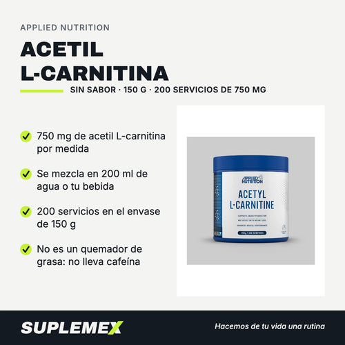 Gráfica de beneficios de Acetil l-carnitina 150 g