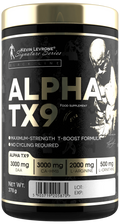 Envase negro y dorado de Kevin Levrone Alpha TX9 en polvo, formato de 378 g
