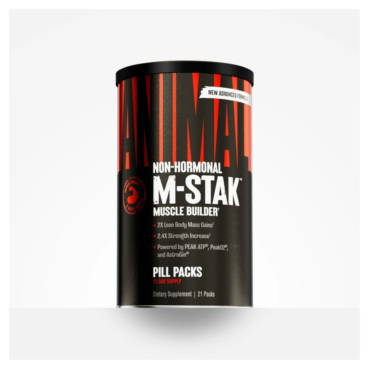 Animal m-stak 21 packs Universal Nutrition 21 packs | Cada pack trae 8 pastillas: 3000 mg de complejo de aminoácidos, 1325 mg de complejo de adaptógenos y absorción, 500 mg de complejo de energía y 400 mg de Peak ATP.