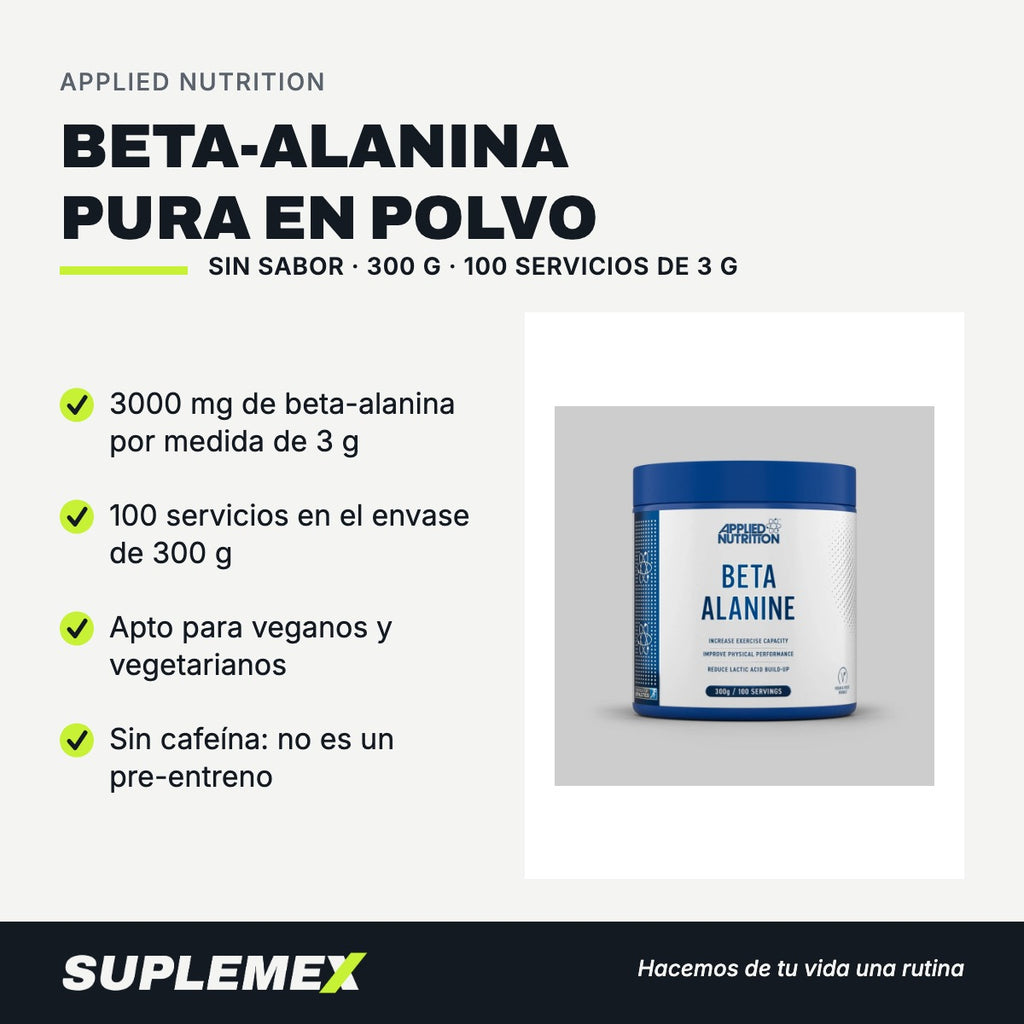 Gráfica de beneficios de Beta-alanina pura en polvo 300 g