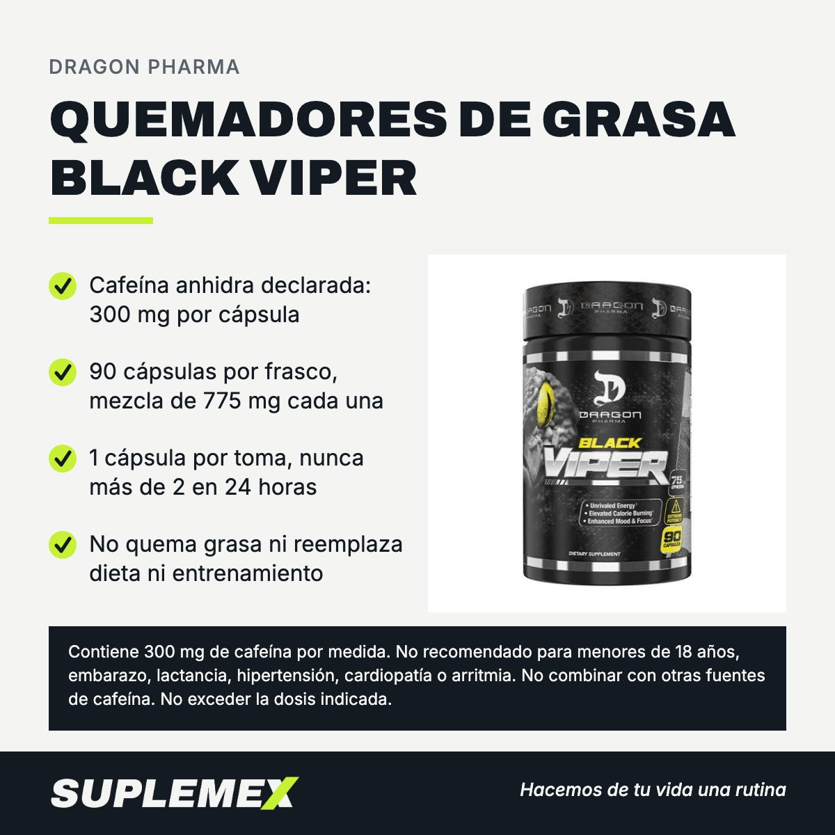 Gráfica de beneficios de Quemadores de grasa black viper 90 caps