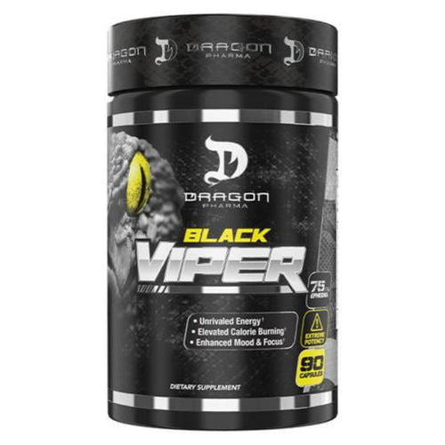 Quemadores de grasa black viper Dragon Pharma 90 caps | Cafeína anhidra declarada: 300 mg por cápsula