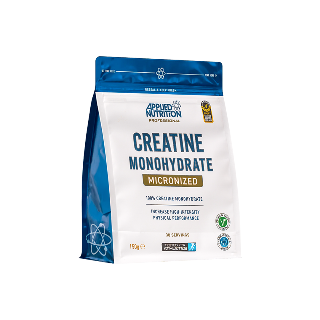 Creatina Monohidratada 150 g Applied Nutrition, envase frontal.