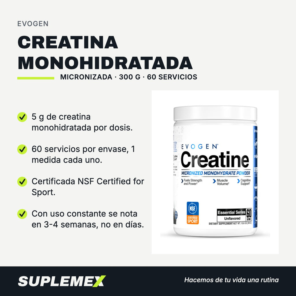 Gráfica de beneficios de Creatina monohidratada 300 g
