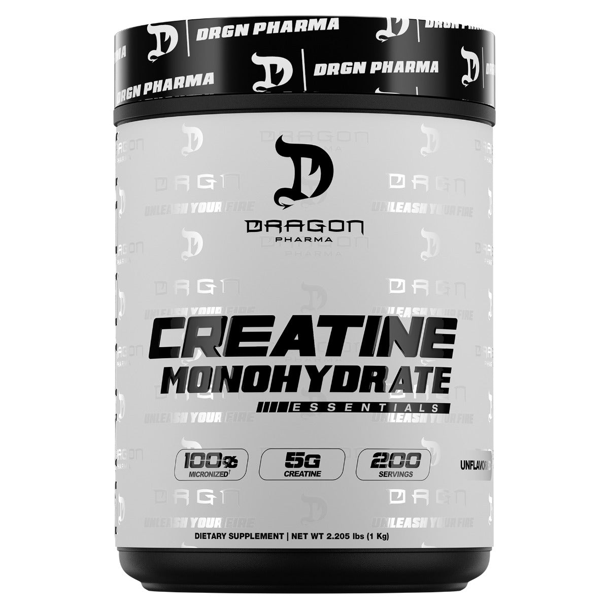 Creatina monohidratada Dragon Pharma 1 kg | 200 servicios | 5 g de creatina monohidratada por medida.