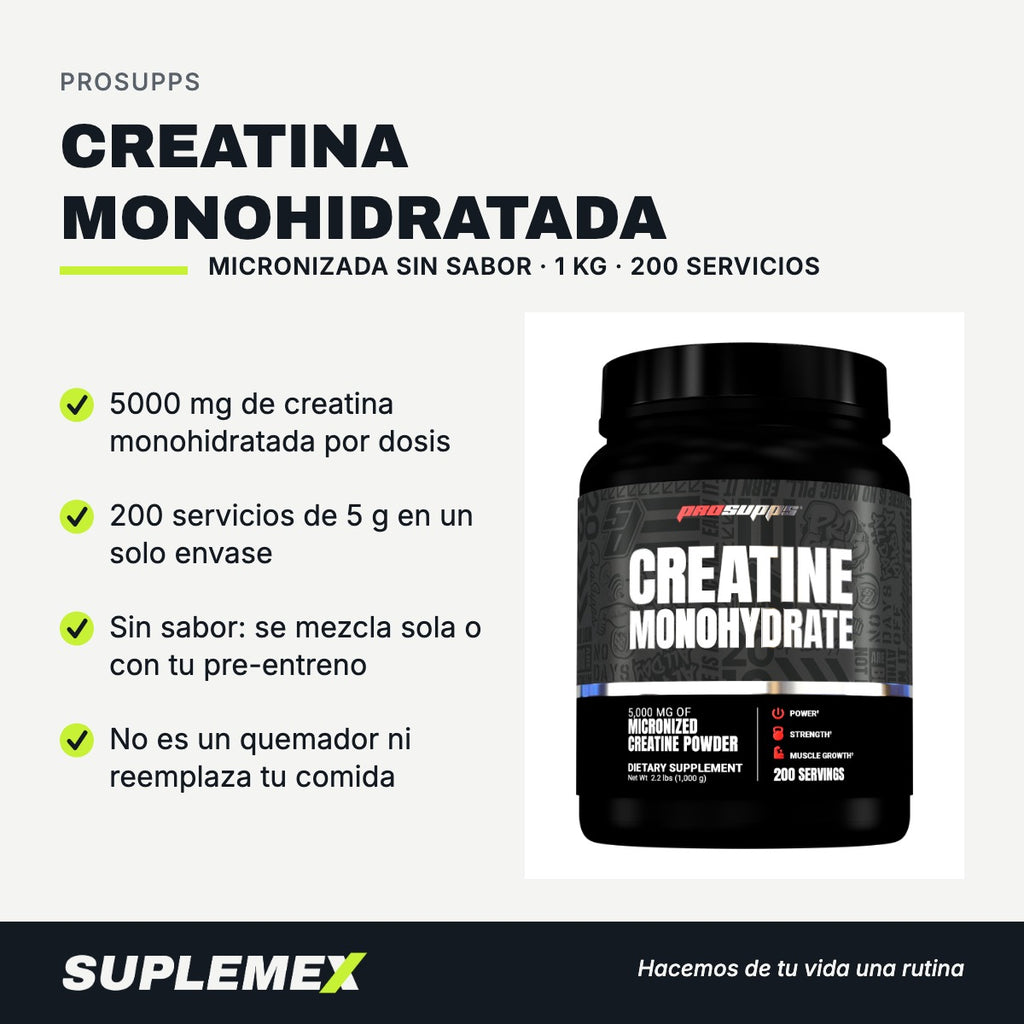 Gráfica de beneficios de Creatina monohidratada 1 kg