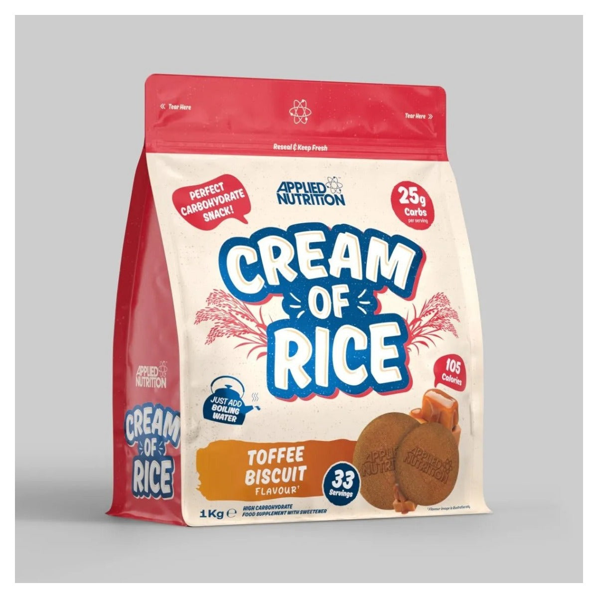 Crema de arroz cream of rice Applied Nutrition 1 kg | 33 servicios | 25-26 g de carbos por dosis