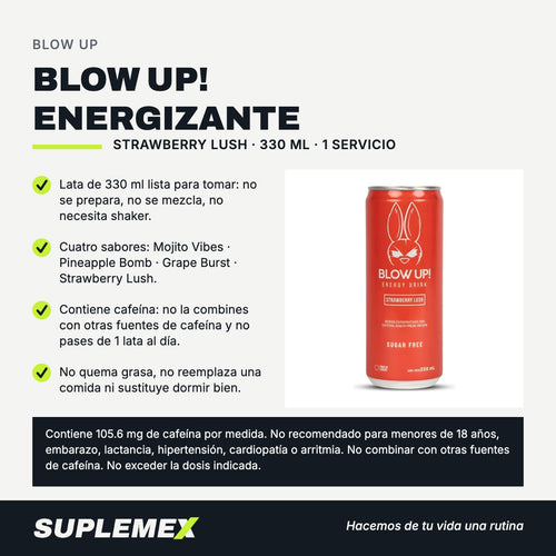 Gráfica de beneficios de Blow up! energizante 330 ml