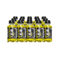 Quince botellas de X-B de 135 mL con liquido amarillo y etiqueta negra, sobre fondo blanco