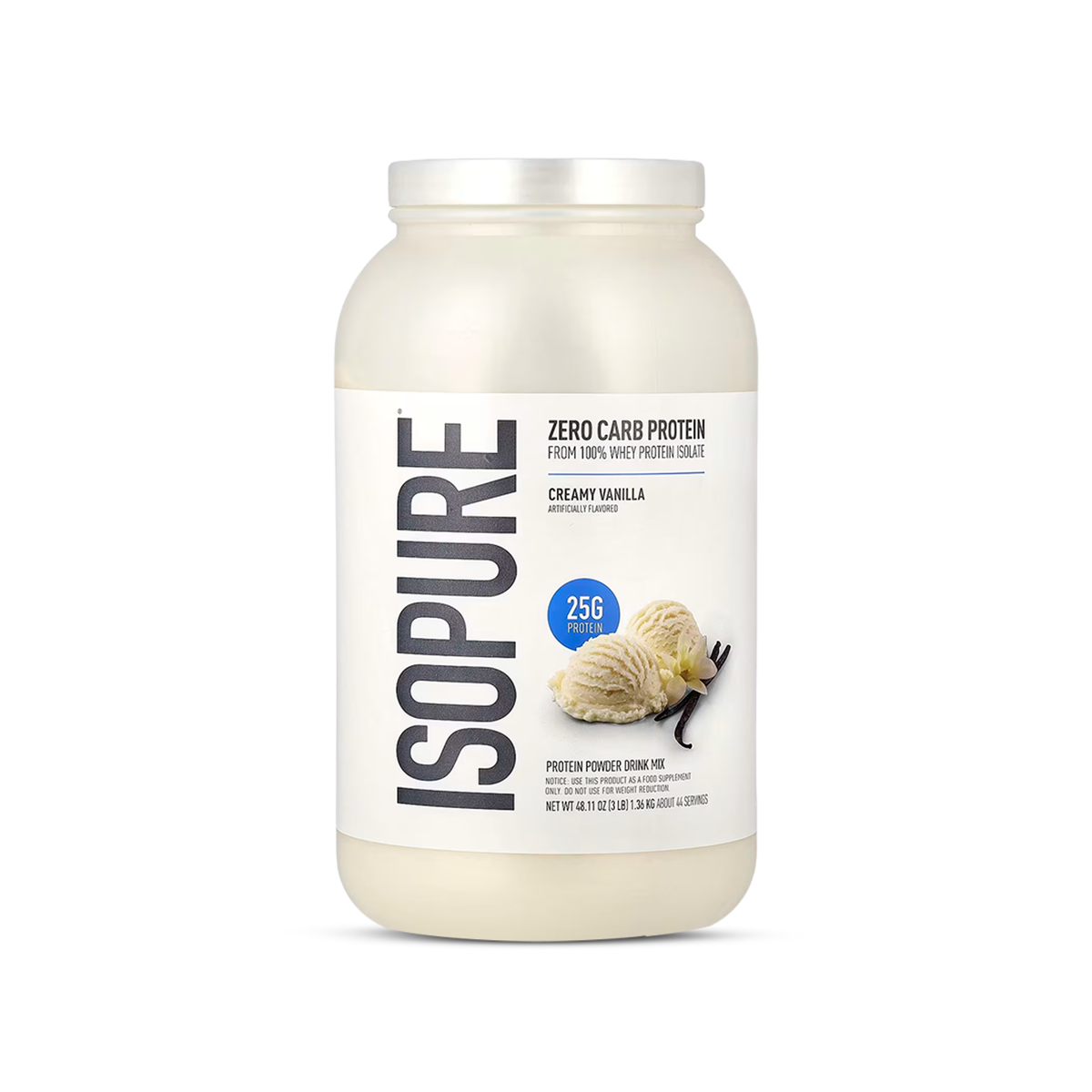 Envase de proteína aislada Isopure Zero Carb de 3 lb