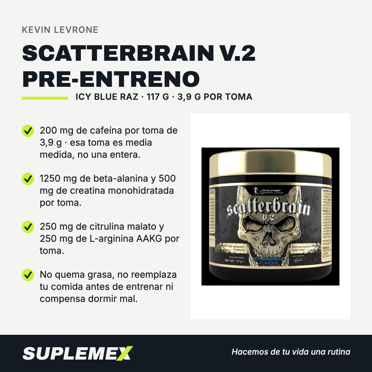 Gráfica de beneficios de Scatterbrain v.2 pre-entreno 117 g