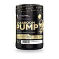 Pre-entreno Shaaboom Pump 385 g Kevin Levrone, envase frontal. 44 servicios de 8,75 g con 200 mg de cafeína.