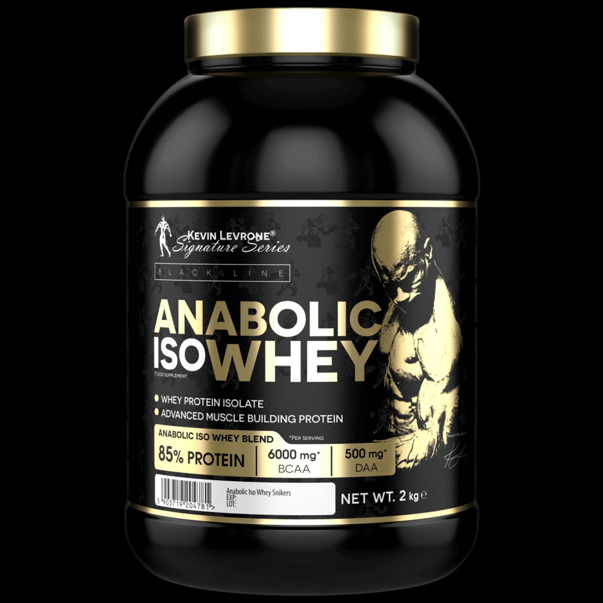 Proteína Aislada Anabolic Iso Whey 2 kg Kevin Levrone, envase frontal.