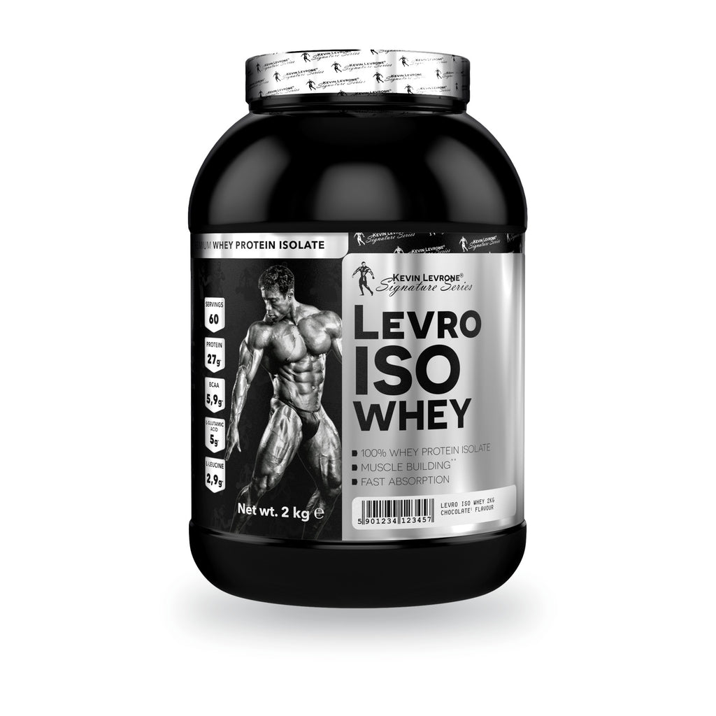 Proteína Aislada LevroISO 2 kg Kevin Levrone, envase frontal. 66 servicios de 30 g.