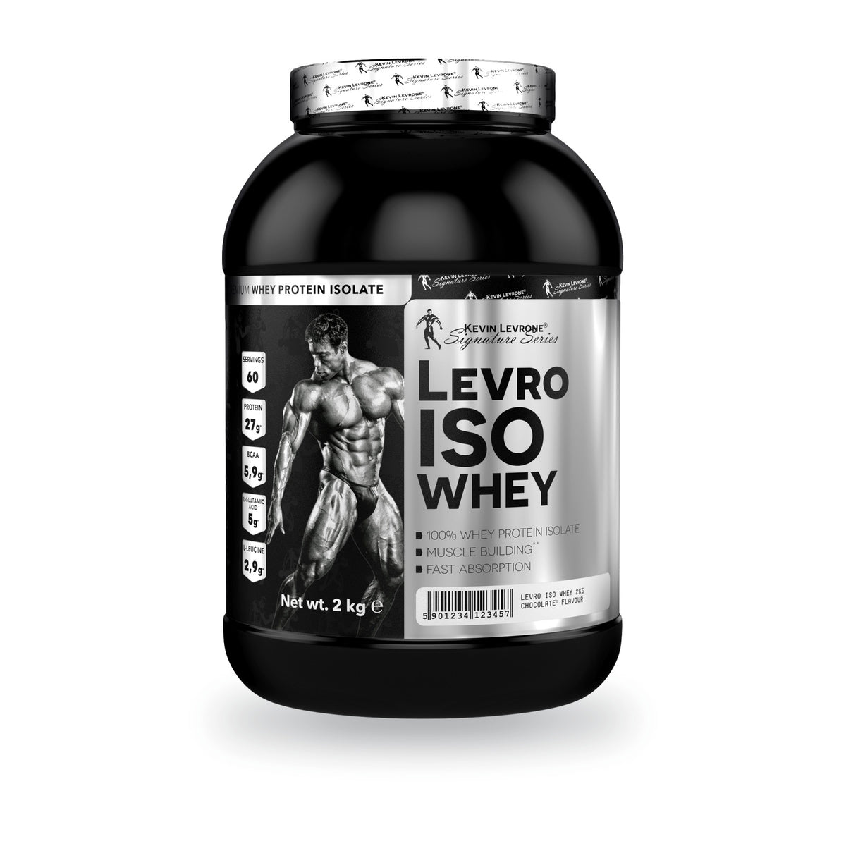 Proteína Aislada LevroISO 2 kg Kevin Levrone, envase frontal. 66 servicios de 30 g.