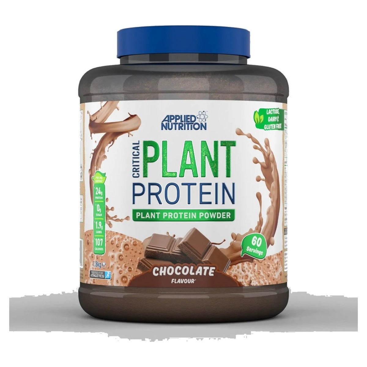 Proteína vegana critical plant Applied Nutrition 1,8 kg | 60 servicios | 24,6 g de proteína vegetal por medida de 30 g · 60 servicios por bolsa.