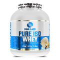 Pote blanco de Yava Labs Pure Iso Whey de 2 kg, etiqueta azul con sabor vainilla helado